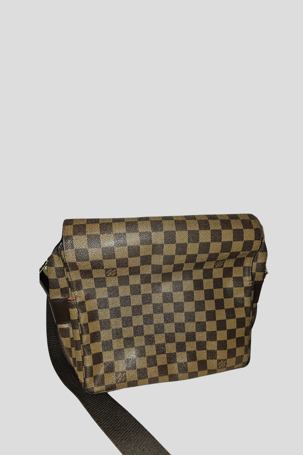 Brown Naviglio Damier Ebene Shoulder Bag by Louis Vuitton