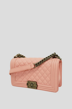 Load image into Gallery viewer, Blush Pink RHW Calfskin Leather Boy Bag Size Medium by Chanel
