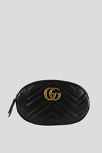 Load image into Gallery viewer, Black GG Marmont Quilted Leather Belt Bag by Gucci
