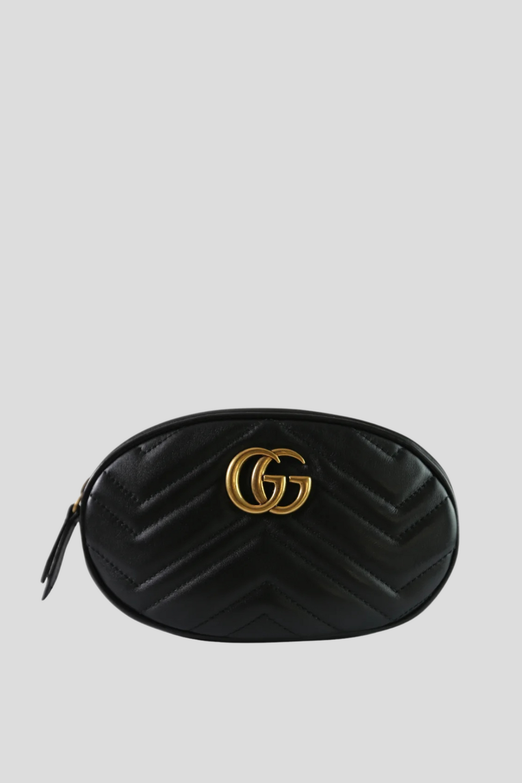 Black GG Marmont Quilted Leather Belt Bag by Gucci