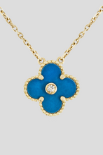 Load image into Gallery viewer, Celestial Blue Vintage Alhambra Holiday Pendant Diamond 18K Yellow Gold Porcelain by Van Cleef &amp; Arpels
