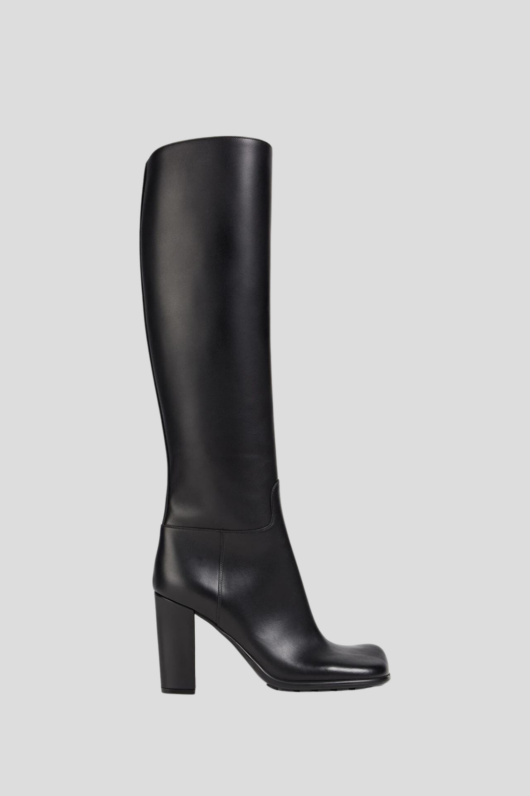 Black Bloc Leather Knee High Boots Size 39 / UK 6 by Bottega Veneta