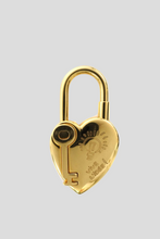 Load image into Gallery viewer, Gold Annee de la Fantaisie 2004 Heart Cadena Padlock Charm by Hermès
