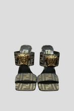 Load image into Gallery viewer, Brown Fendace FF Jacquard Mules Size 37 by Versace
