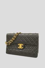 Load image into Gallery viewer, Black GHW Lambskin Maxi Single Flap Bag by Chanel
