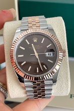 Load image into Gallery viewer, Datejust Chocolate Dial 18K Everose Gold and Stainless Steel Watch by Rolex
