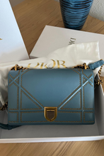 Load image into Gallery viewer, Blue Antique GHW Diorama Medium Shoulder Bag by Dior
