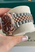 Load image into Gallery viewer, Datejust Chocolate Dial 18K Everose Gold and Stainless Steel Watch by Rolex
