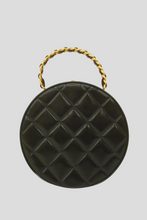 Load image into Gallery viewer, Black GHW Patent Leather CC Top Handle Vanity Case by Chanel
