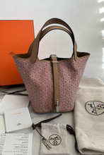 Load image into Gallery viewer, Chai Rose PHW Limited Edition Picotin Lock 18 Lucky Daisy Swift Leather Bag by Hermès
