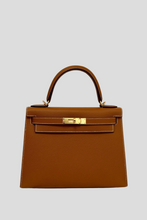 Load image into Gallery viewer, Gold GHW Kelly Sellier 28 Epsom Leather Bag by Hermès
