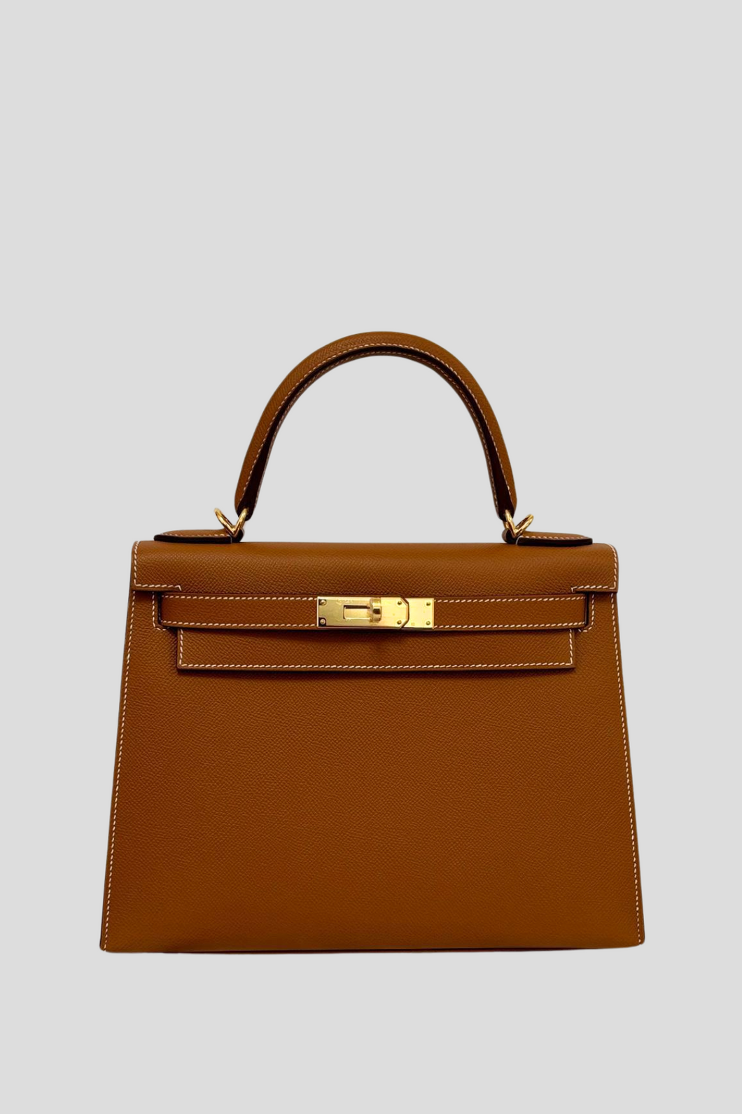 Gold GHW Kelly Sellier 28 Epsom Leather Bag by Hermès