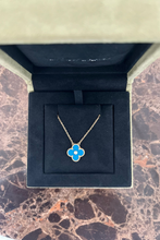 Load image into Gallery viewer, Celestial Blue Vintage Alhambra Holiday Pendant Diamond 18K Yellow Gold Porcelain by Van Cleef &amp; Arpels
