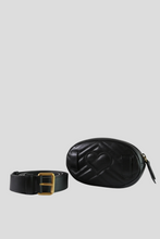 Load image into Gallery viewer, Black GG Marmont Quilted Leather Belt Bag by Gucci
