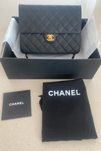 Load image into Gallery viewer, Black GHW Pre-2008 Small Square Single Flap Bag by Chanel
