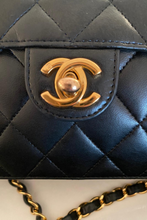 Load image into Gallery viewer, Black GHW Pre-2008 Small Square Single Flap Bag by Chanel
