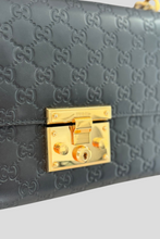 Load image into Gallery viewer, Black GHW Guccissima Padlock Shoulder Bag by Gucci
