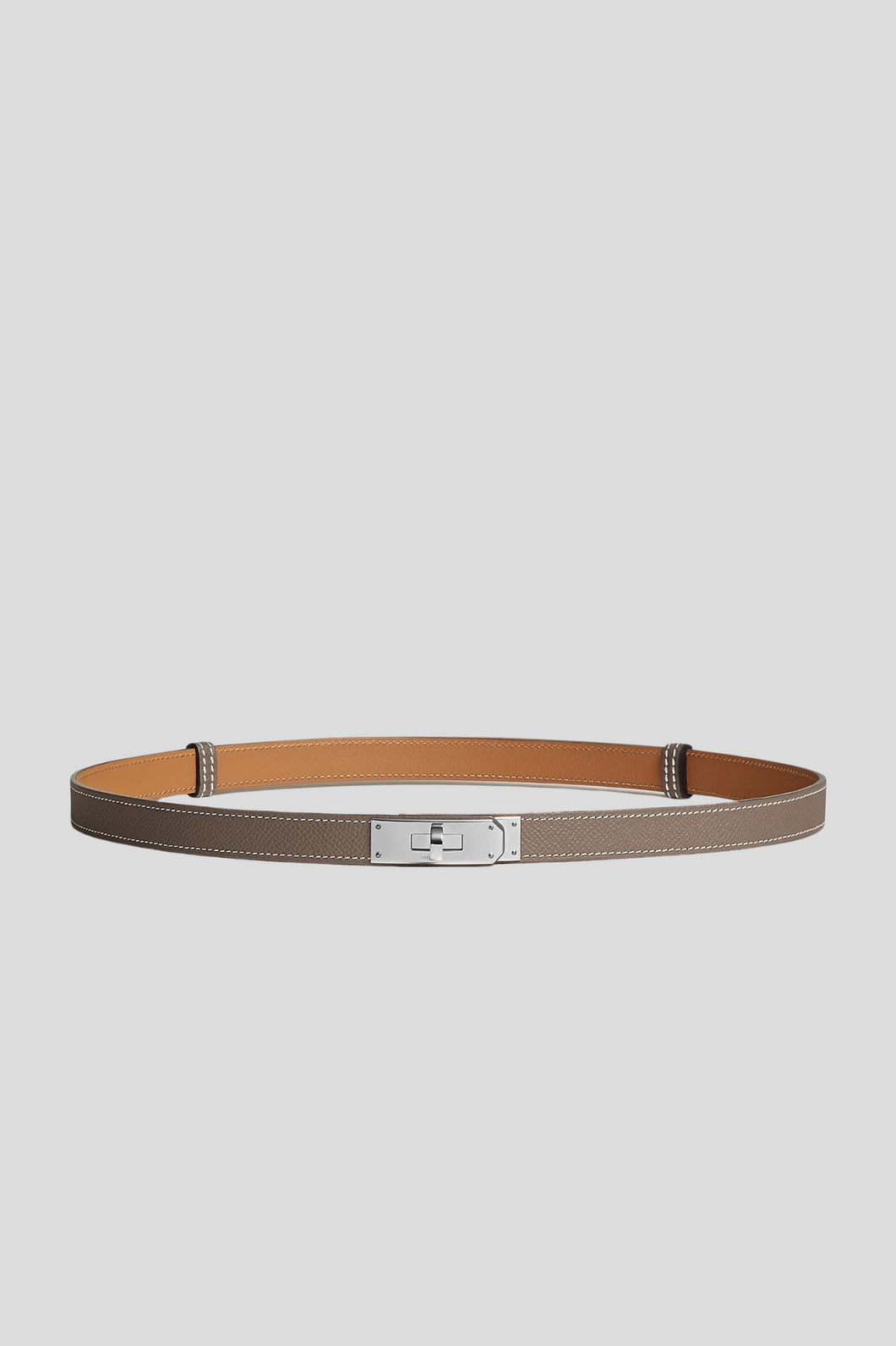 Etoupe PHW Kelly 18 Belt by Hermès