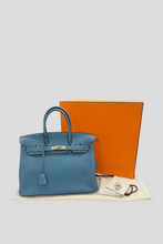 Load image into Gallery viewer, Blue Jean PHW Birkin 35 Togo Leather Bag by Hermès
