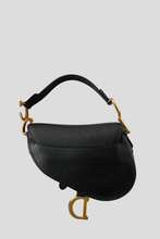 Load image into Gallery viewer, Black AGHW Mini Saddle Grained Calfskin Leather Bag by Dior
