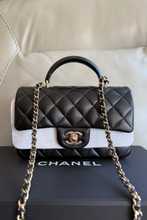 Load image into Gallery viewer, Black GHW Mini Top Handle Lambskin Leather Bag by Chanel
