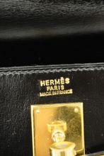 Load image into Gallery viewer, Black GHW Kelly Sellier 32 Box Calf Bag by Hermès
