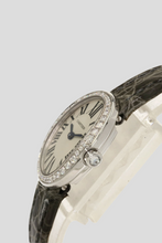 Load image into Gallery viewer, 18K White Gold Diamond Grey and White Alligator Skin Baignoire Watch by Cartier
