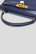 Load image into Gallery viewer, Bleu Royal GHW Kelly Sellier 32 Box Calf Leather Bag by Hermès
