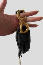 Load image into Gallery viewer, Black AGHW Mini Saddle Grained Calfskin Leather Bag by Dior
