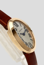 Load image into Gallery viewer, 18K Rose Gold Brown Alligator Skin Baignoire Watch by Cartier
