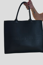 Load image into Gallery viewer, Black Leather Large Book Tote by Dior
