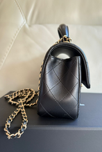 Load image into Gallery viewer, Black GHW Mini Top Handle Lambskin Leather Bag by Chanel
