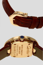 Load image into Gallery viewer, 18K Rose Gold Brown Alligator Skin Baignoire Watch by Cartier
