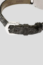 Load image into Gallery viewer, 18K White Gold Diamond Grey and White Alligator Skin Baignoire Watch by Cartier
