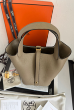 Load image into Gallery viewer, Beige Marfa GHW Picotin 18 Taurillon Clemence Leather Bag by Hermès
