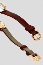 Load image into Gallery viewer, 18K Rose Gold Brown Alligator Skin Baignoire Watch by Cartier
