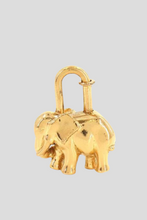 Load image into Gallery viewer, Gold L&#39;Exotisme 1988 Elephant Cadena Padlock Charm by Hermès
