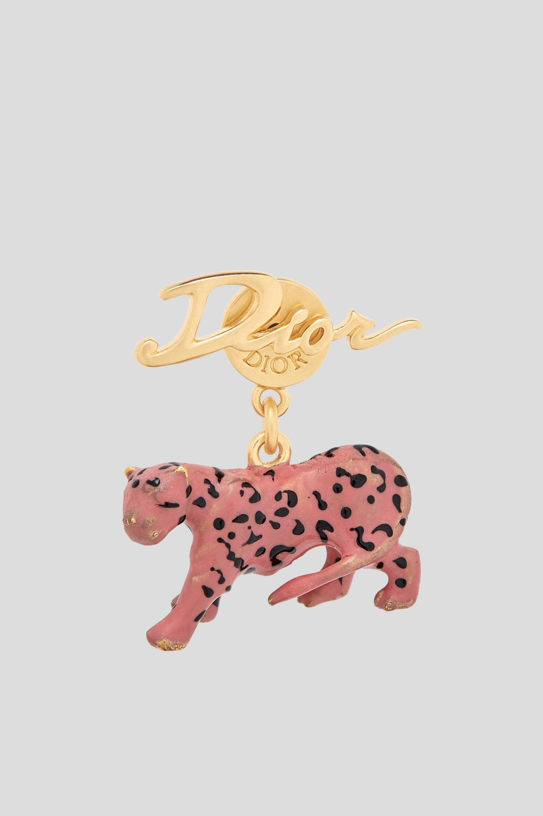 Gold D-Charms Pop Leopard Earring by Dior