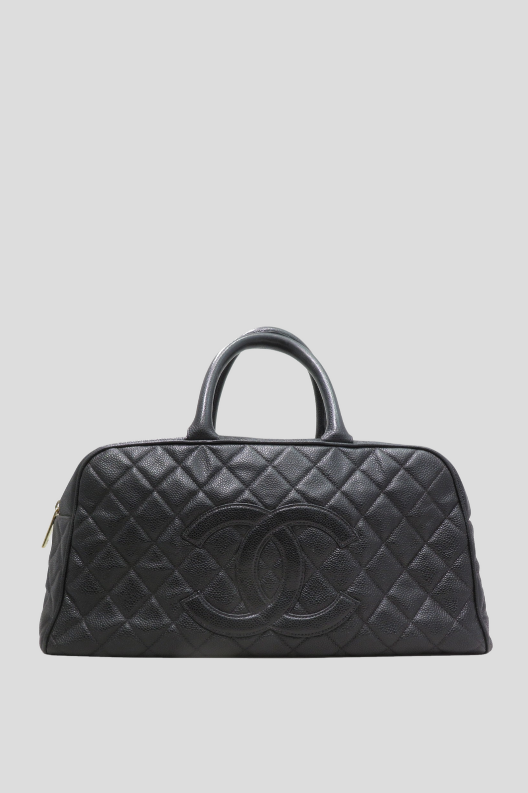 Black Caviar Mini Boston Bag by Chanel