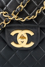 Load image into Gallery viewer, Black GHW Lambskin Jumbo Single Flap Bag by Chanel
