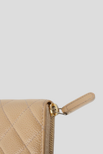 Load image into Gallery viewer, Beige GHW Caviar Classic Zip Around Wallet by Chanel
