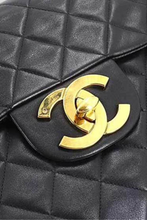 Load image into Gallery viewer, Black GHW Lambskin Maxi Single Flap Bag by Chanel
