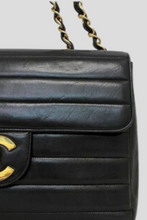 Load image into Gallery viewer, Black GHW Lambskin Jumbo Horizontal Single Flap Bag by Chanel
