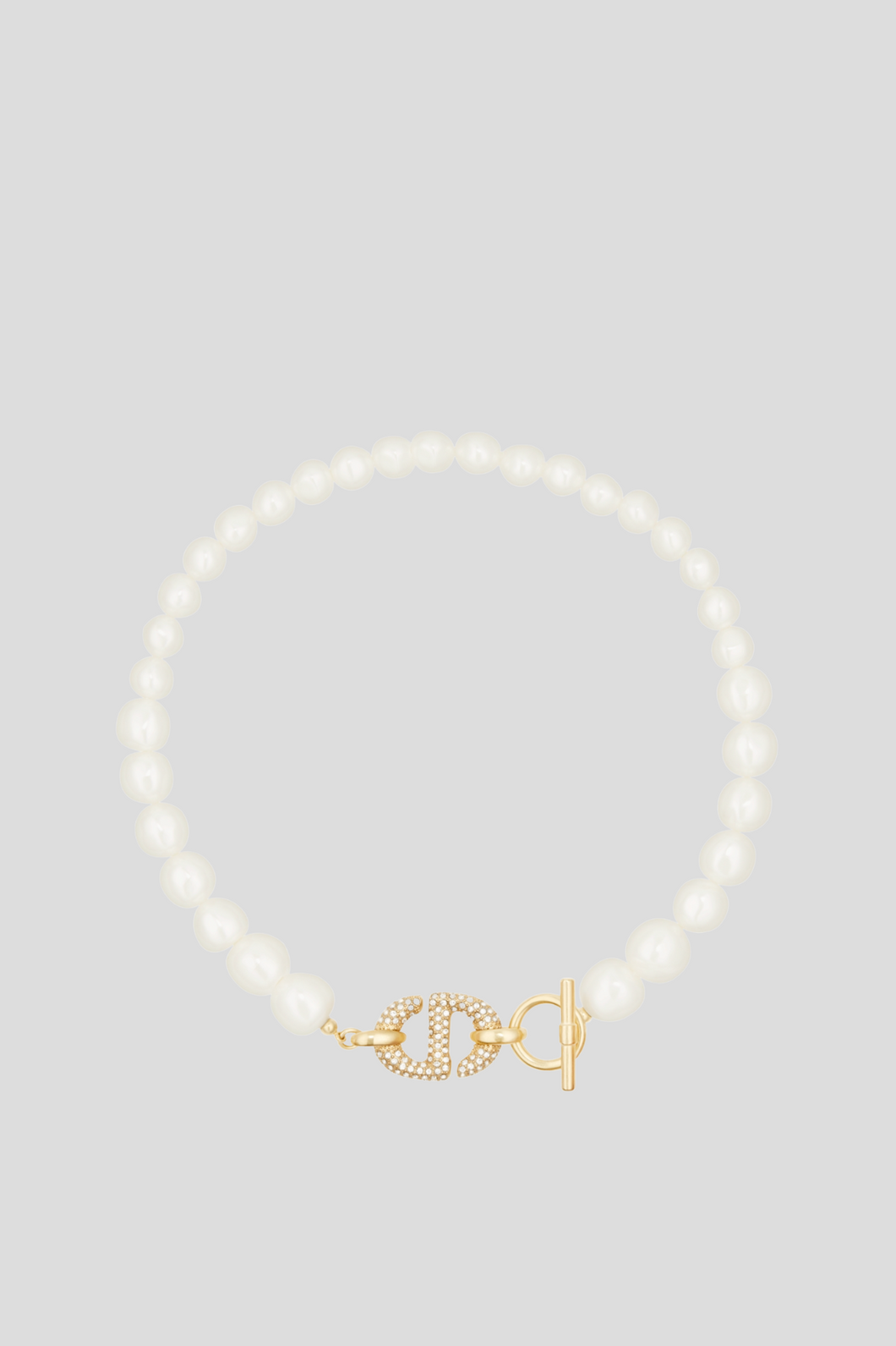 Gold Pearl CD Navy Choker by Dior