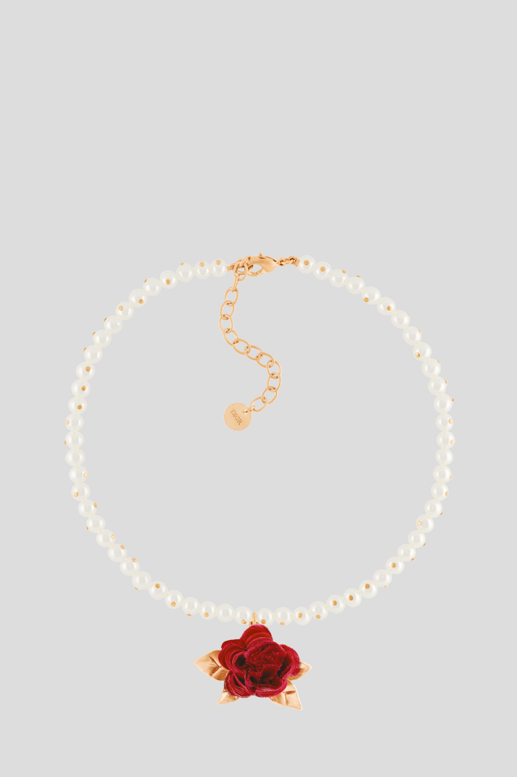 Gold Dior Dream Red Tulle Rose Choker by Dior