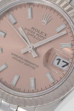 Load image into Gallery viewer, Datejust Pink Dial 18K White Gold and Stainless Steel Watch by Rolex
