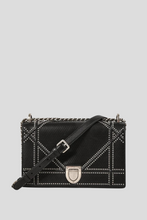 Load image into Gallery viewer, Black Perforated Studded Cannage Diorama Bag by Dior
