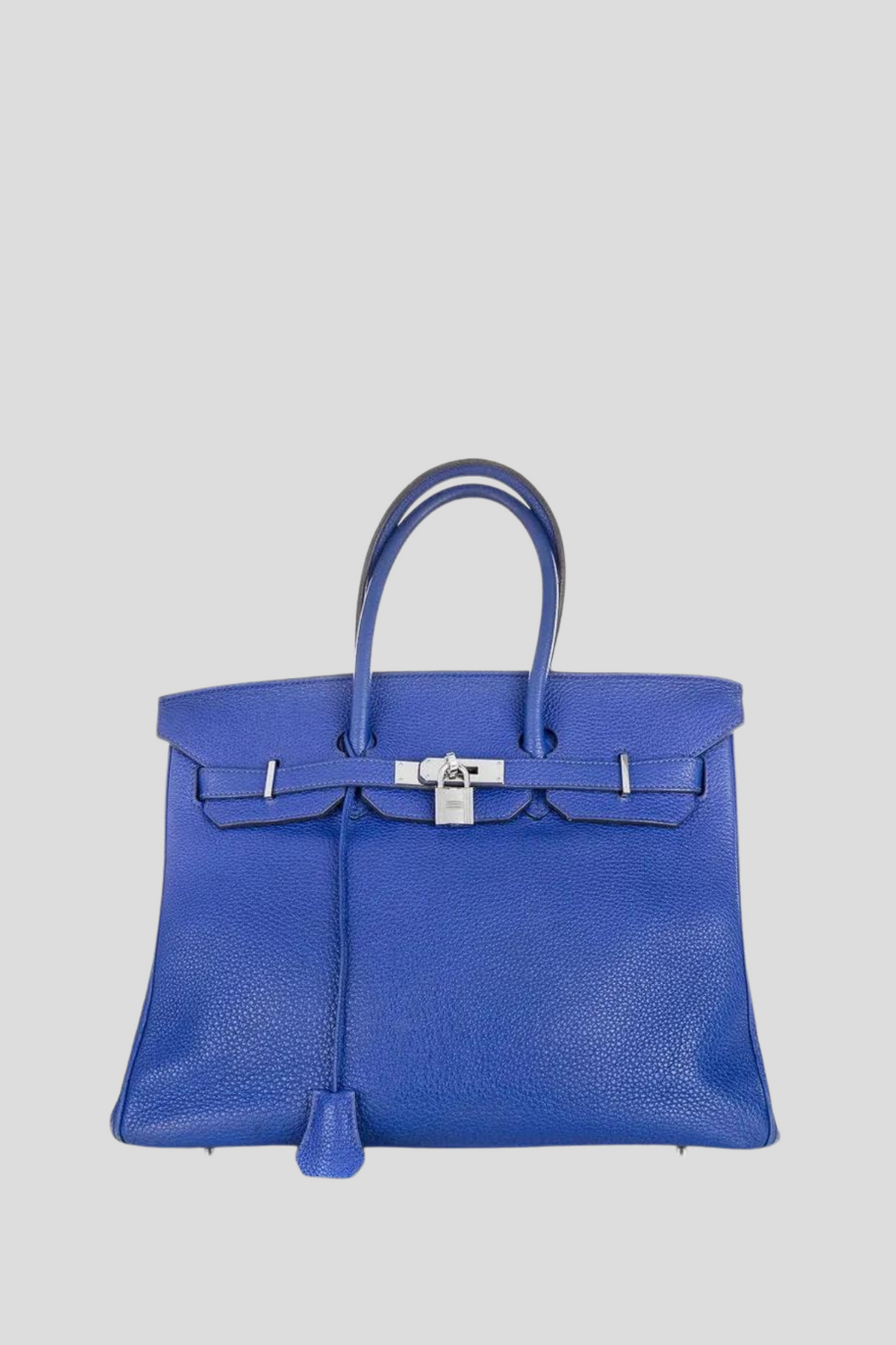 Bleu Electrique PHW Birkin 35 Clemence Leather Bag by Hermès