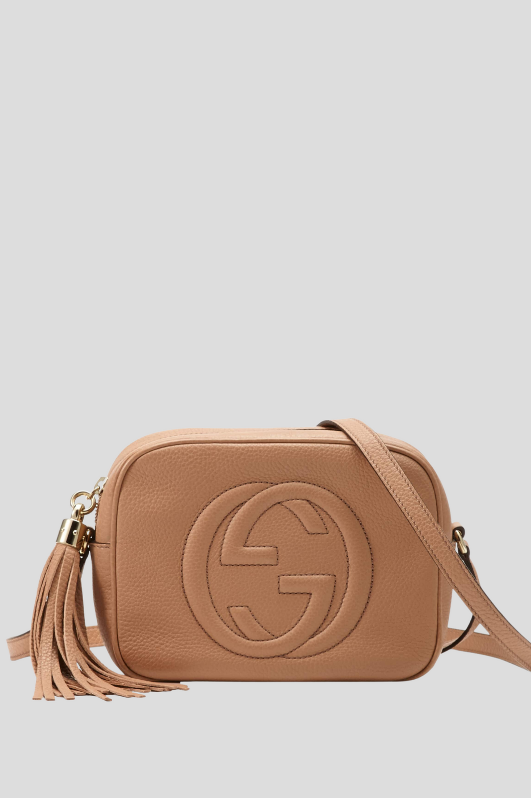 Beige Interlocking GG Soho Disco Bag by Gucci