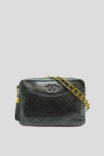 Load image into Gallery viewer, Black Lambskin Chain Shoulder Bag by Chanel
